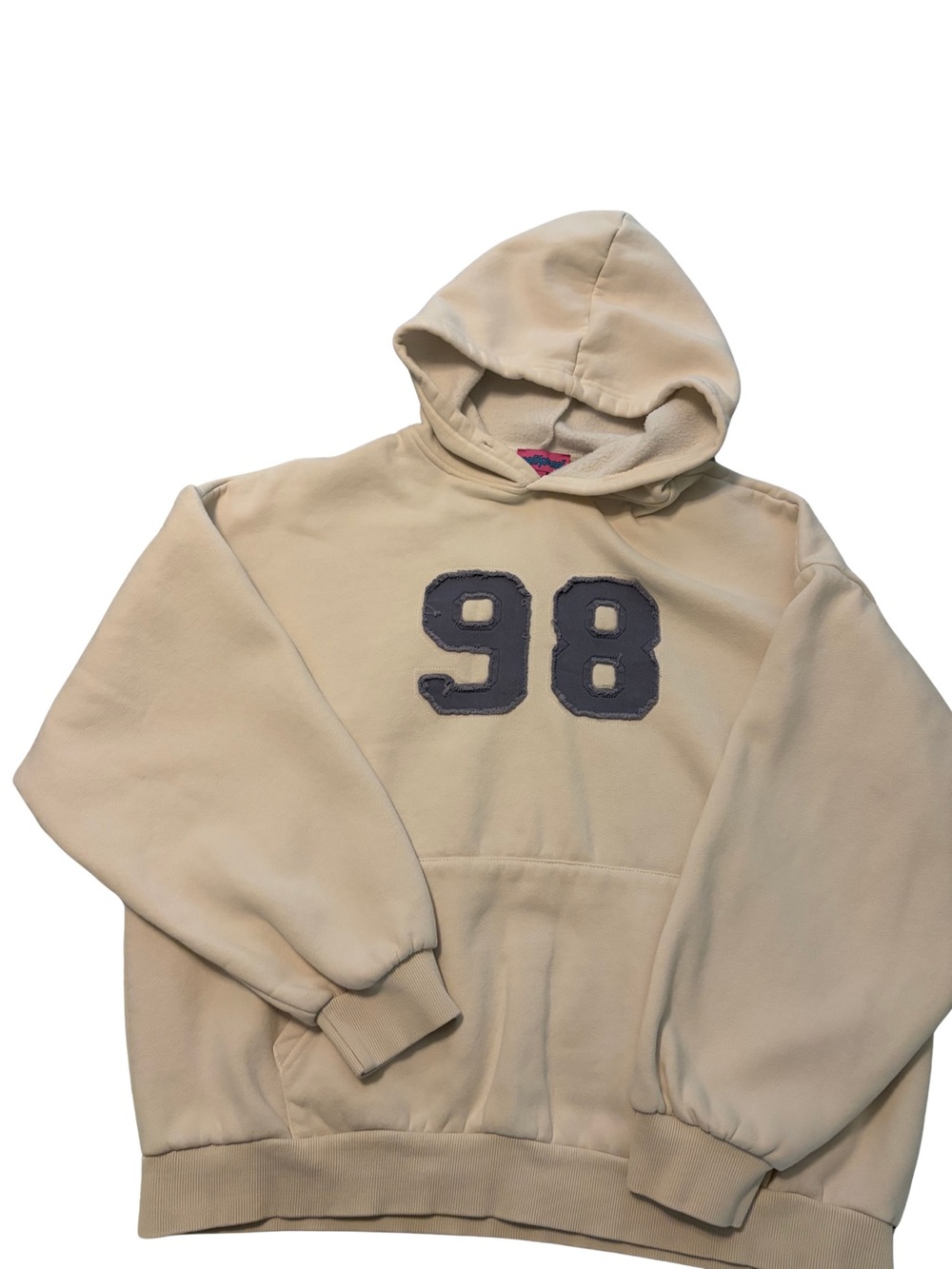 Edikted Beige Hoodie with Navy 98 Applique